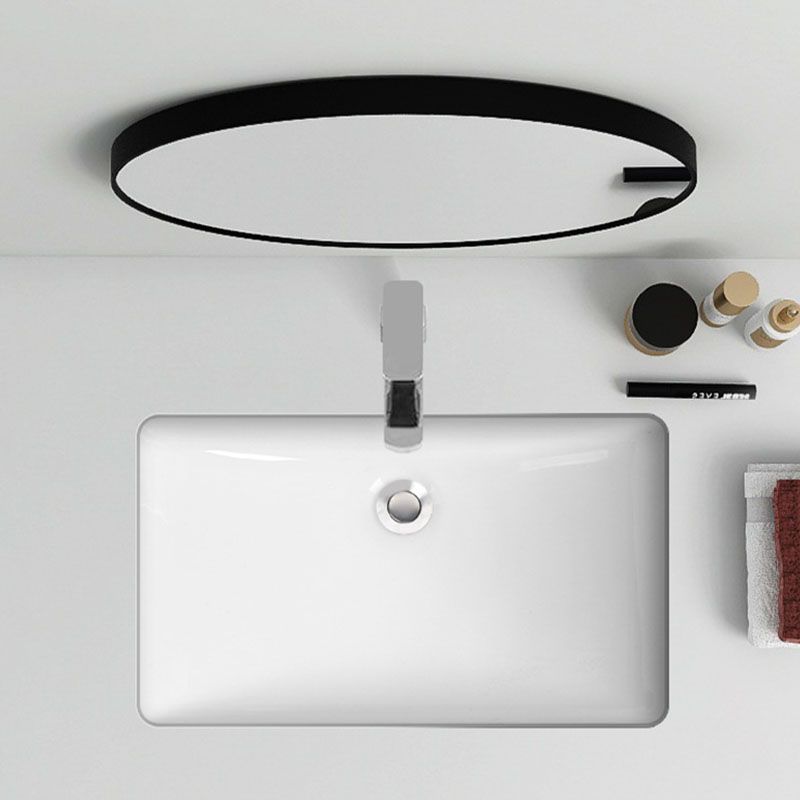 Modern Porcelain Bathroom Sink Undermount Bathroom Sink in White(Not Including Faucet)