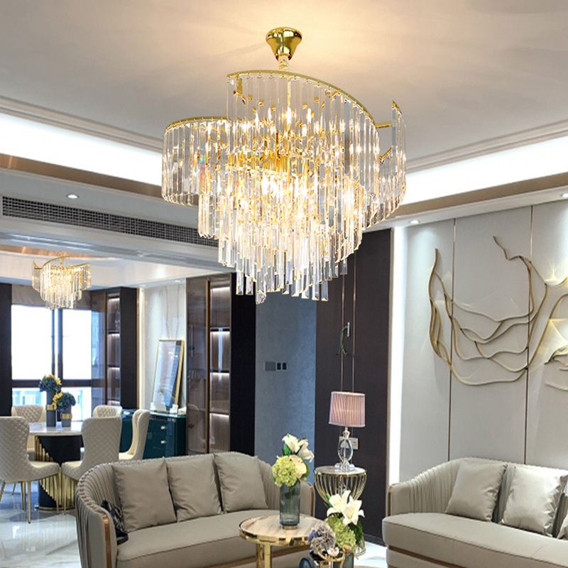 Contemporary Crystal Chandelier Light Fixtures Restaurant Hanging Chandelier