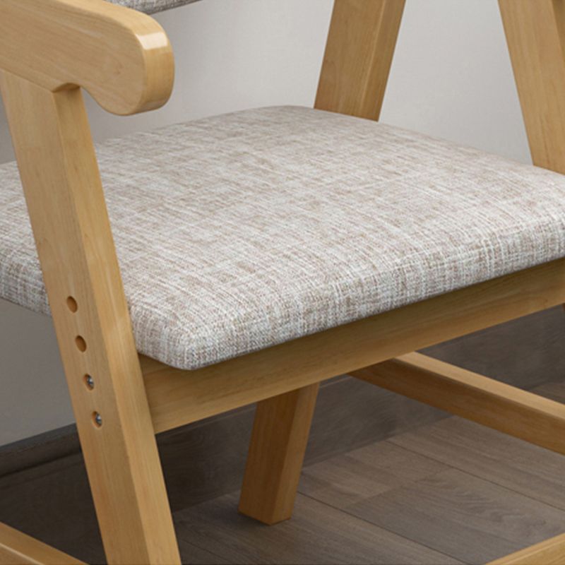 Fauteuil de salle à manger à dossier ouvert, bras rembourré, chaise de salle à manger simple avec pieds en bois