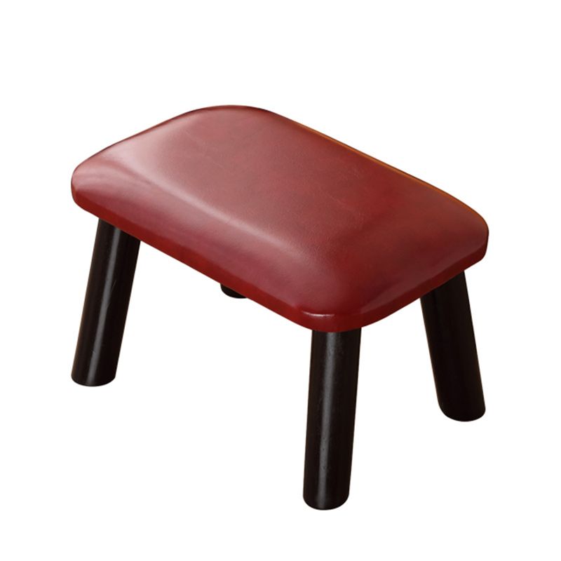 Faux Leather Ottoman Whole Colored Nailhead Trim Water Resistant Rectangle Pouf Ottoman