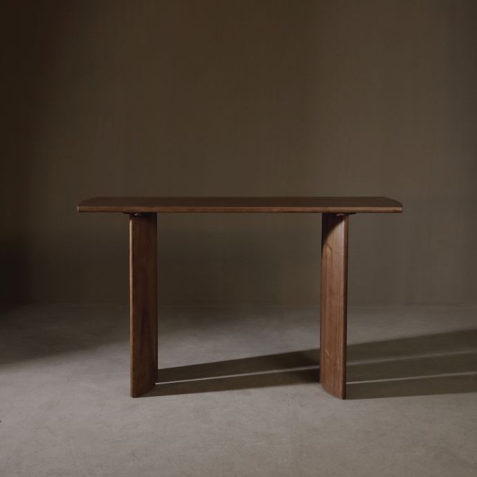 Glam Solid Wood Counter Wine Table Double Pedestal Living Room Bar Table