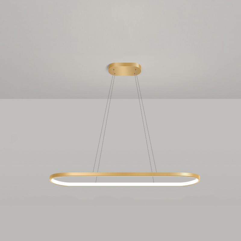 Estilo moderno forma lineal colgante metal luz 1 accesorio de iluminación colgante de luz en oro