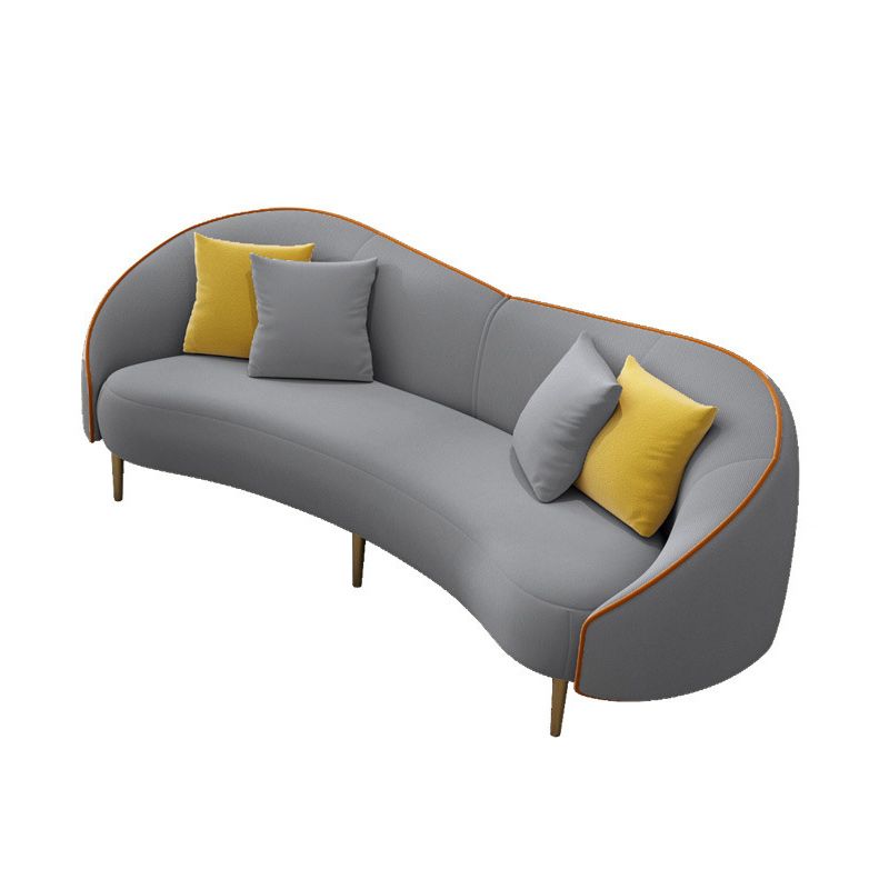 Contemporary White/Grey Sofa with Tight Back Curved Sofa for Apartment