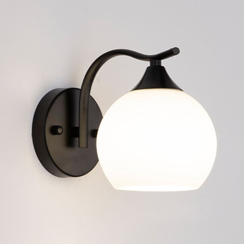 Bedroom Nordic Simple Sconce Light Fixtures 1 Bulb Glass Sphere Wall Mounted Lighting