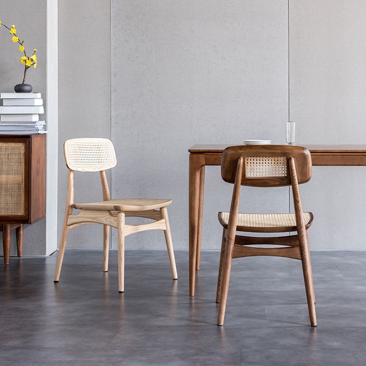Minimalist Wood Side Dining Chairs Open Back Side Chairs for Home