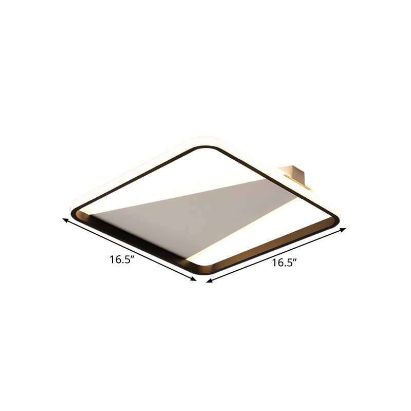 Geometric Acrylic Flush Light Minimalist LED Black Flush Mount Lighting, 16.5"/20.5" Width