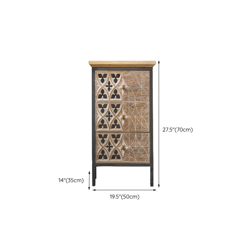 Industrial Rectangle Solid Wood With Doors Cabinet Distressed Wood Accent Cabinet