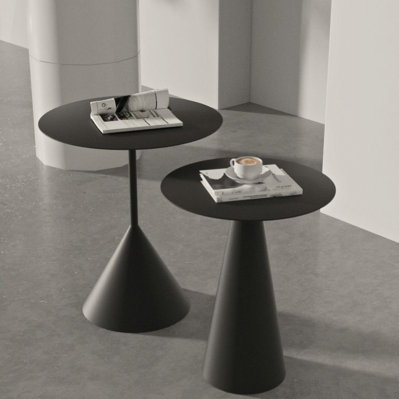 Mid-century Modern Style Round Metal Table with Pedestal Base Coffee Table