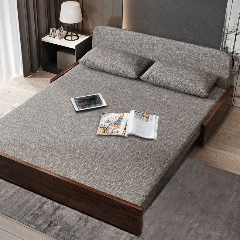 Modern Linen Seating Armless Convertible Sofa Bed with Storage