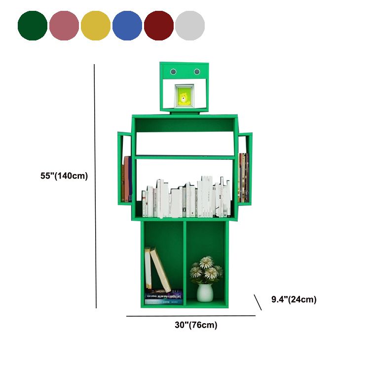 Engineered Wood Bookcase Contemporary Open Bookcase 6 Shelves