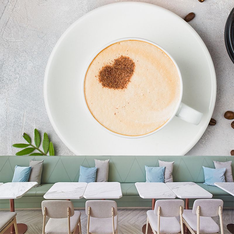 Customized Coffee Pattern Mural Wallpaper Stain Resistant Wall Covering for Coffee Shop