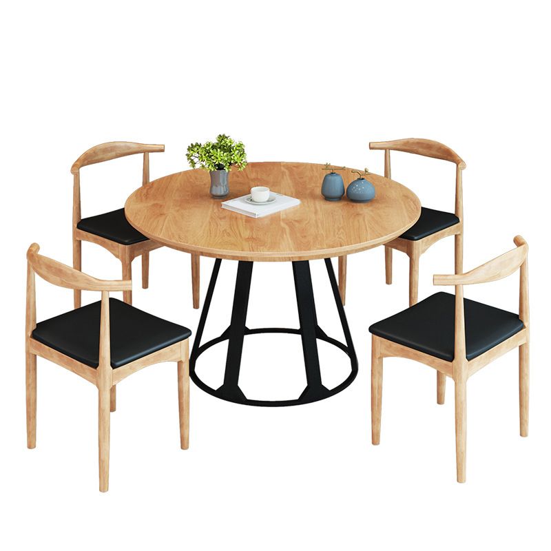 Nordic 1/2/5 Pieces Dining Set Round Wood Dining Table for Dining Room