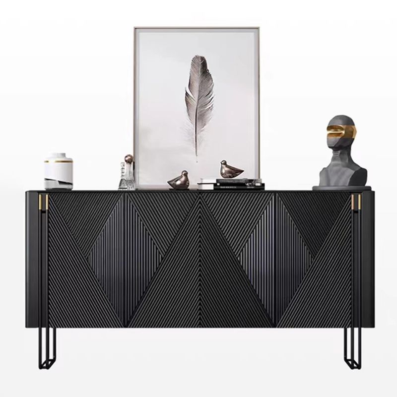 Modern Stone Top Sideboard Engineered Wood Side Board for Living Room