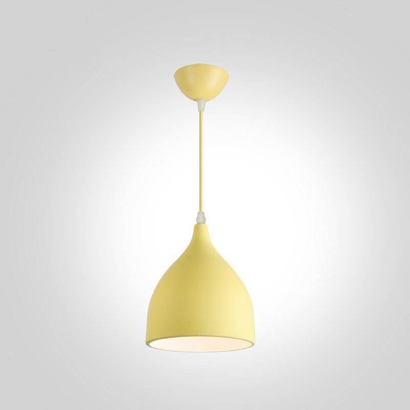 Metal Bowl Shape Hanging Lights Modern Macaron Style 1-Light Pendant Light for Bar