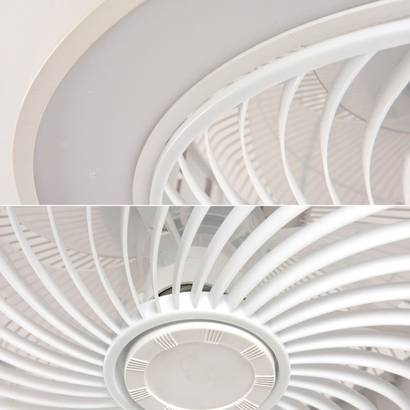 Acrylkreis -LED -Deckenventilatoren im modernen Eisenmakaron Deckenventilator Licht für Innenräume
