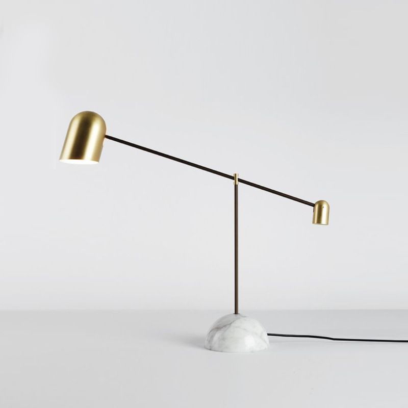 1 Light Bell Night Table Lamps Mid Century Modern Metal Table Light in Gold