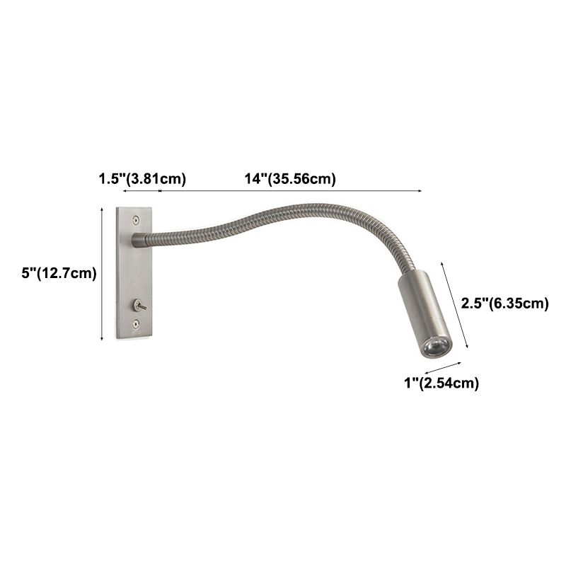 Moderner Stil rechteckiger Wandbeleuchtung Metall 1 Leuchtwand montierte Lesen Leuchten