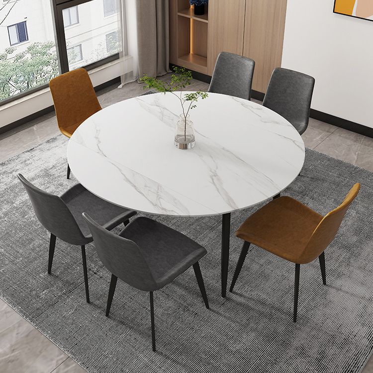 Contemporary Style Sintered Stone Dining Round Table Set 1/4/5/7 Pieces Dining Set