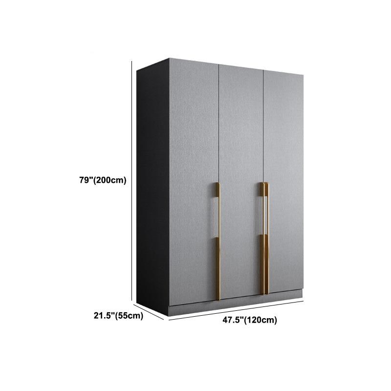 Contemporary Style Gray Colour Wardrobe Wood Soft Close Drawer Wardrobe Closet