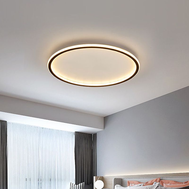 Ronde inbouwlampen Eigentijds aluminium plafondmontagearmatuur voor woonkamer