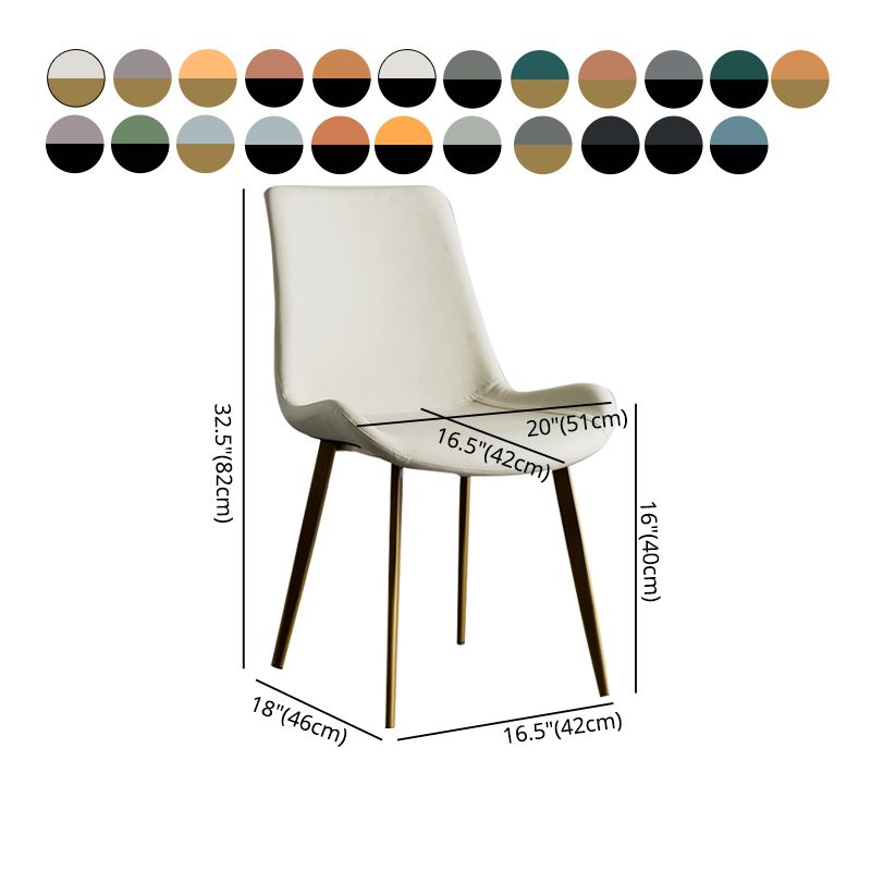 Sillas de comedor estilo moderno Sillas auxiliares de cocina sin brazos con patas de metal