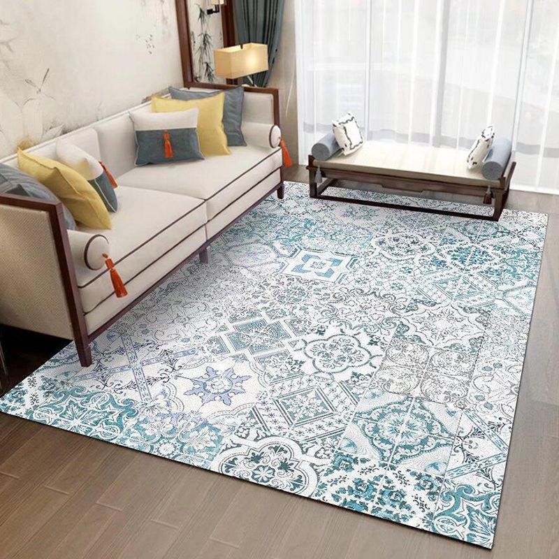 Bohemian Carpet Indoor Medallion Carpet Stain Resistant Carpet for Living Room