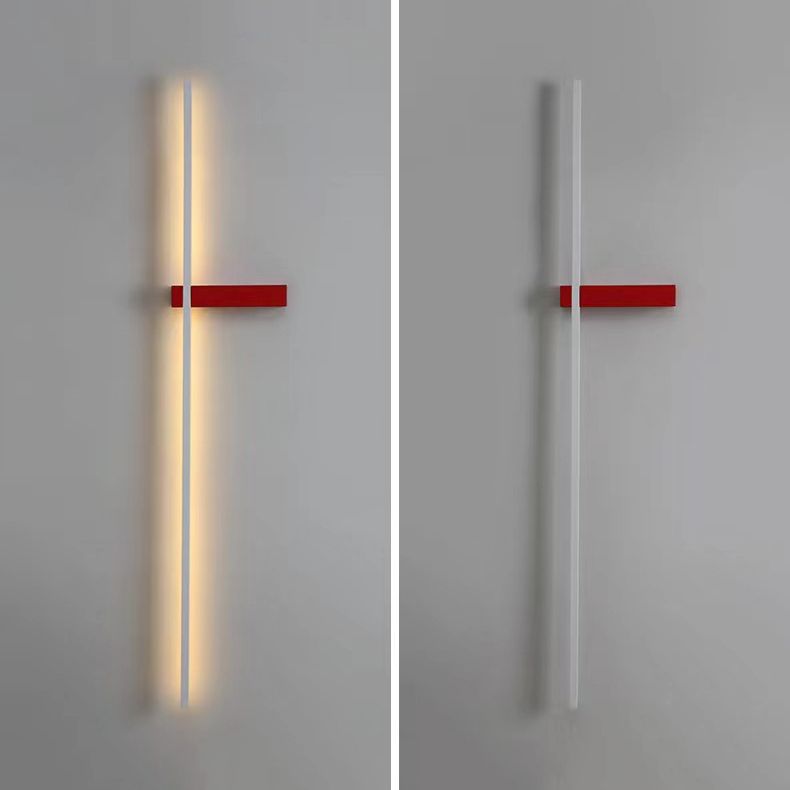Metal Linear Shape Wall Light Modern Single Light Wall Mount Fixtures