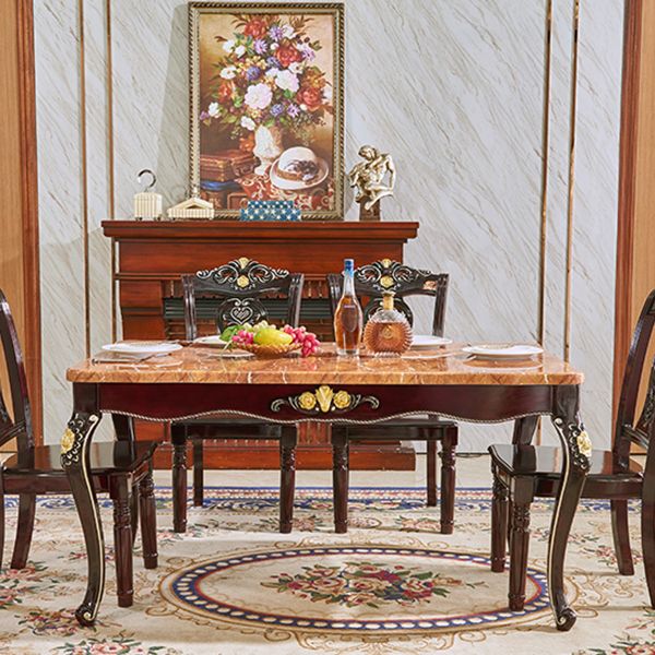 Solid Wood Base Dining Collection Rectangle Dining Table for Dining Room