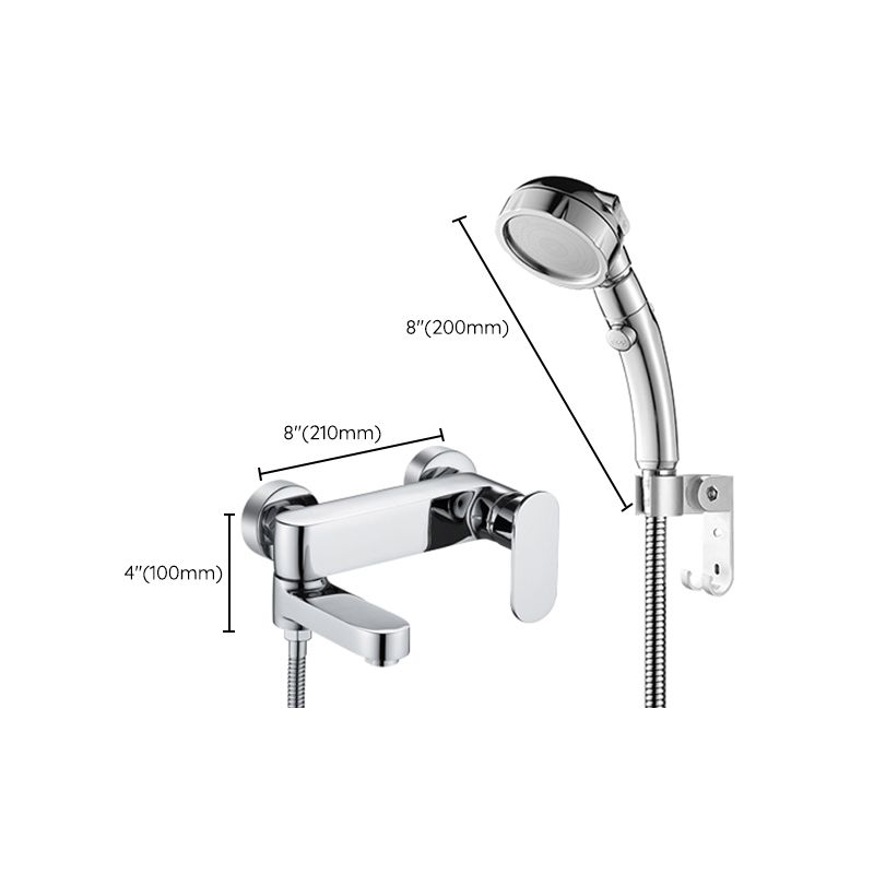 Modern Wall Mounted Bath Faucet Trim Metal Single Handle Tub Faucet Trim