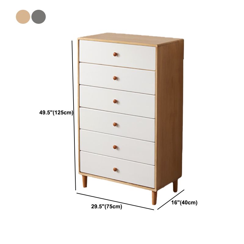 Modern Solid Wood Chest with 4 Natural Legs and Soft Close Drawers