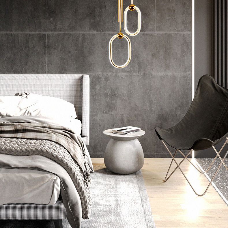 Geometric Metal Pendant Light Kit Simplicity Style LED Gold Hanging Ceiling Light