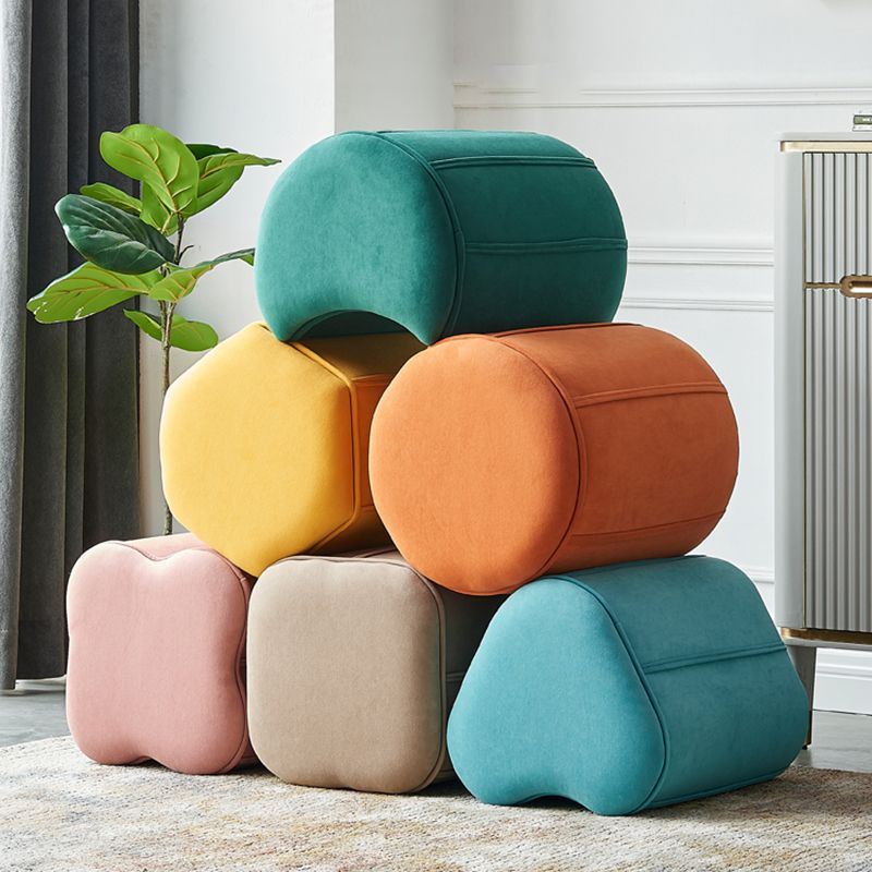 Contemporary Ottoman Solid Color Cotton Blend Standard Indoor Tear Resistant Ottoman
