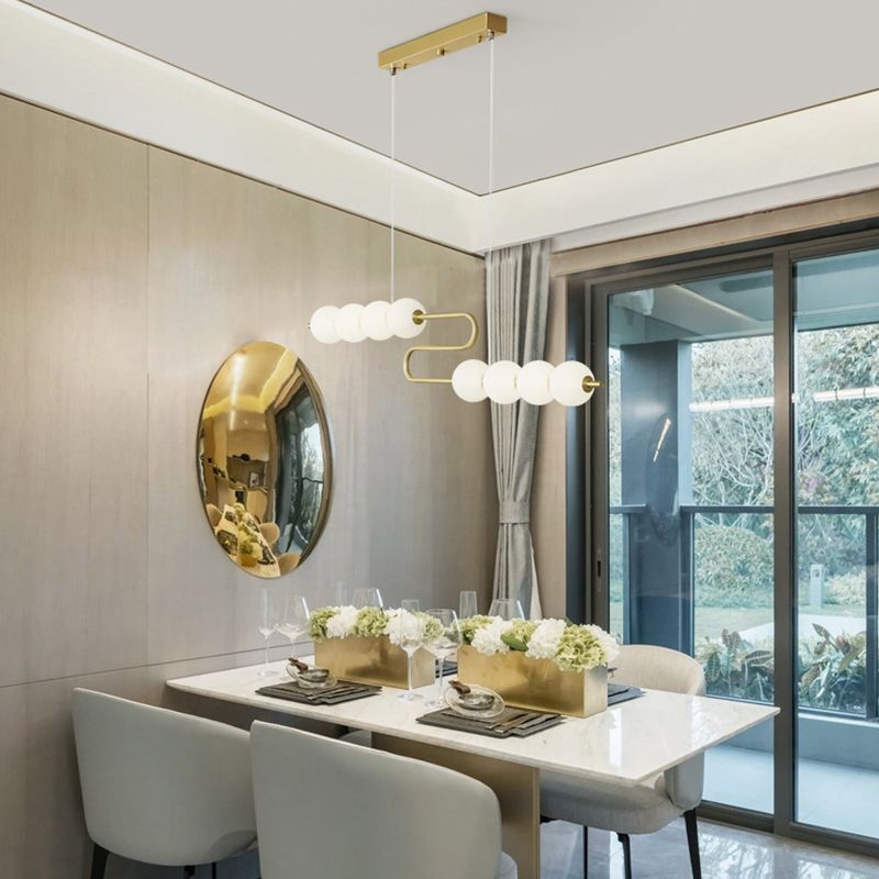 Modern Style Ball Shape Island Pendants Glass Pendant Lights for Dining Room