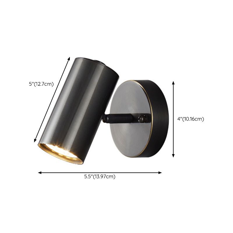 1 Light Wall Mount Lighting Modern Metal Wall Mounted Lamps in Black for Living Room