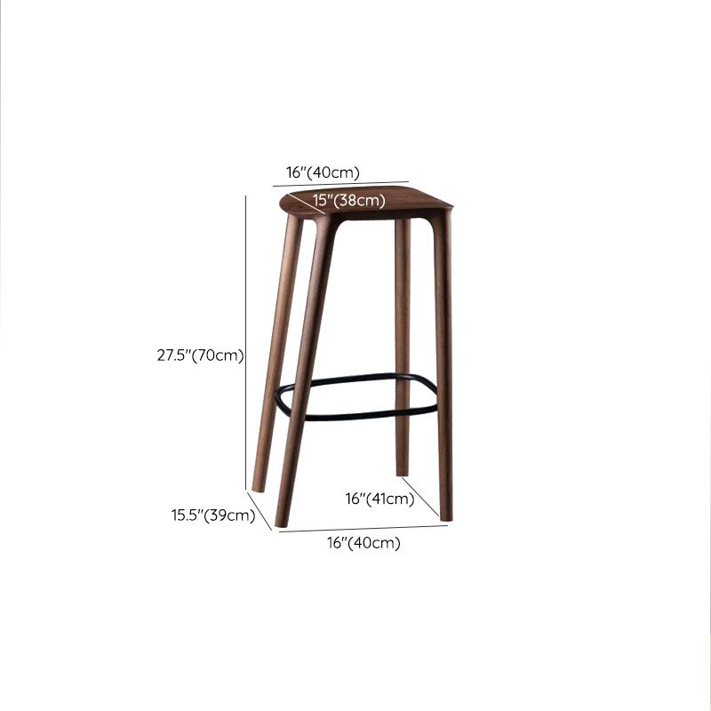 Solid Wood Counter and Bar Stool Indoor Industrial Backless Stool