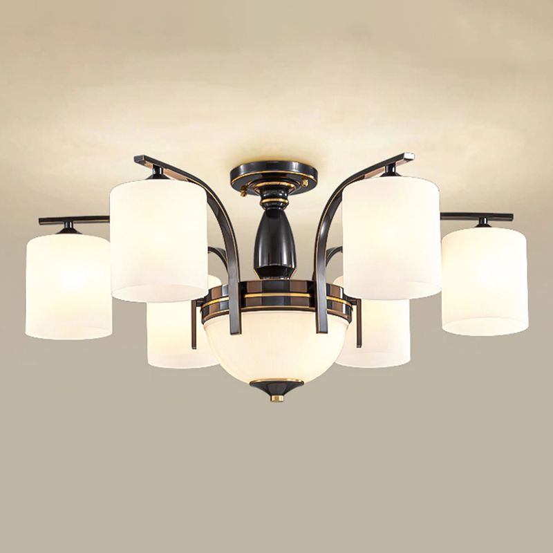 American Style Copper Ceiling Light Cylinder Shape Ceiling Lamp for Bedroom