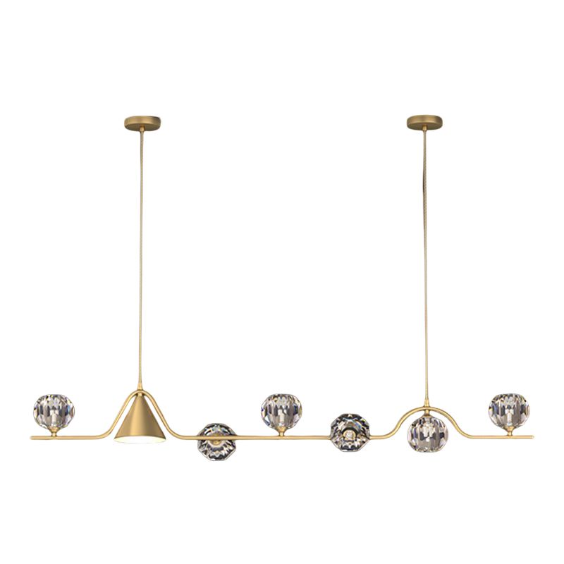 Modern Style Ball Shape Island Pendants Crystal Pendant Lights for Dining Room