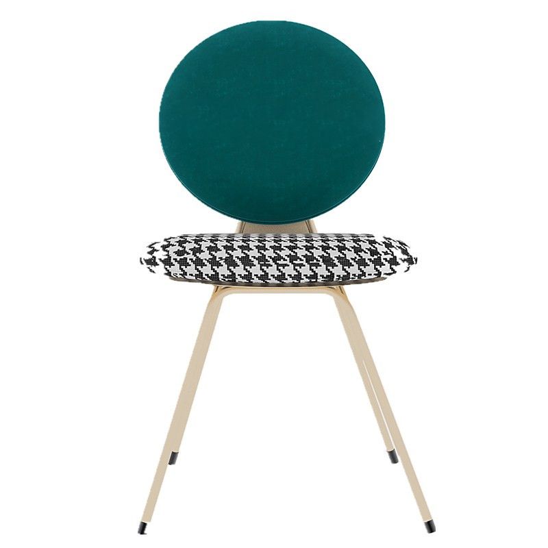 Sillas de comedor de metal de estilo nórdico, silla sin brazos con parte trasera abierta para uso doméstico