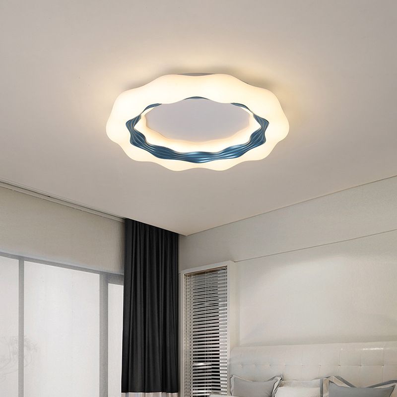Modern Blue/Golden Flush Mount Lighting LED Ceiling Light for Bedroom