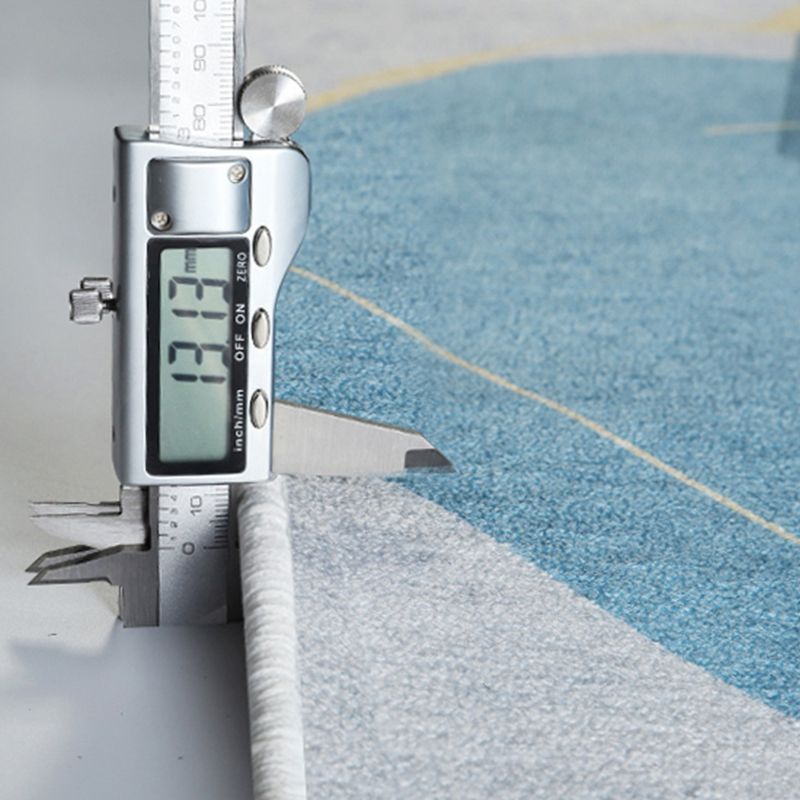 Blue Modern Rug Blending Graphic Rug Non-Slip Backing Rug for Living Room
