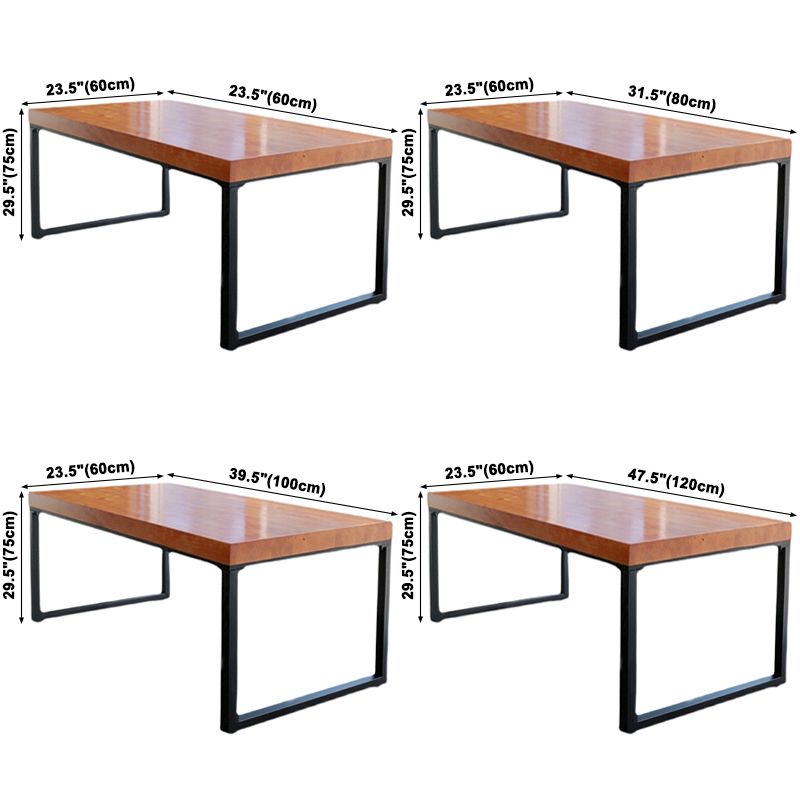 Rectangle Dinette Table Industrial Solid Wood Dinner Room Kitchen Table for Indoor
