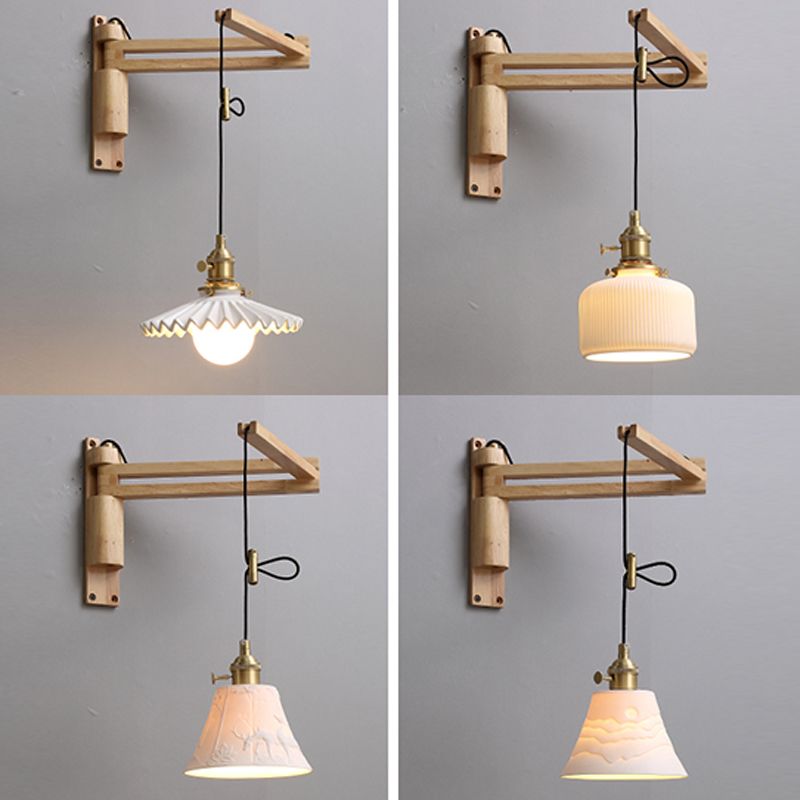 STANTE MODERNO MONTICOLO MONTO DI MOLTO LUCE LAMPARE SCONCA A MOLTO REGOLABILE con legno per camera da letto