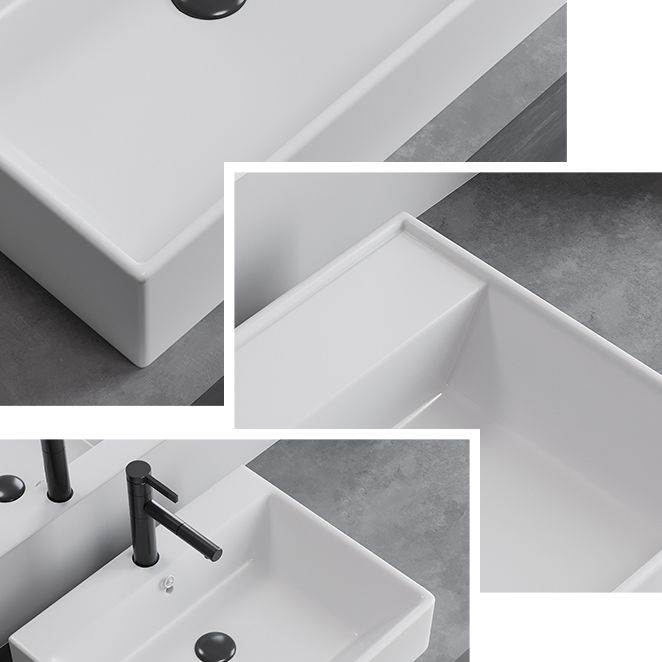 White Rectangular Trough Bathroom Sink Modern Trough Bathroom Sink