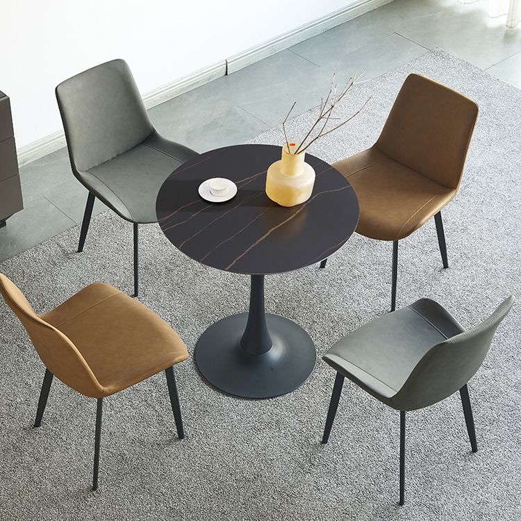 Round Dining Table Contemporary Style Stone Dining Site Table with Tulip Base