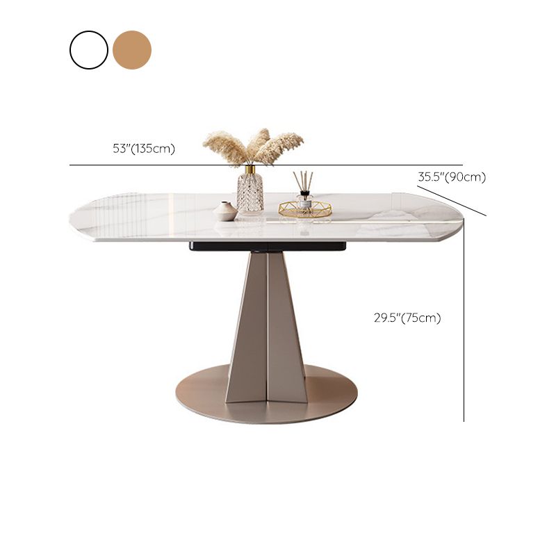 Extendable Sintered Stone Dining Table Pedestal Base Table for Home