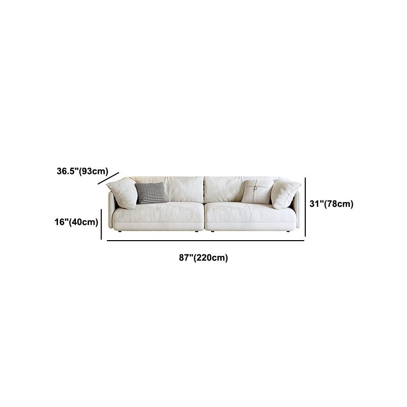 Modern Beige Pillow Back Sofa with Pillow Top Arm for Living Room
