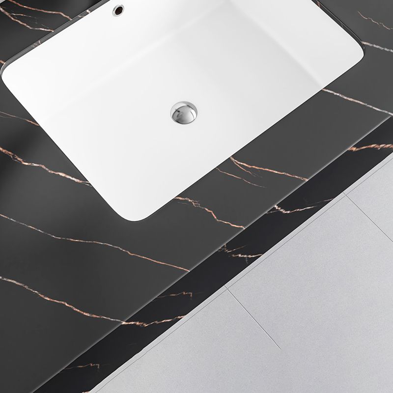 Undermount Bathroom Sink Modern Style Overflow Hole Design Ceramic Bathroom Sink