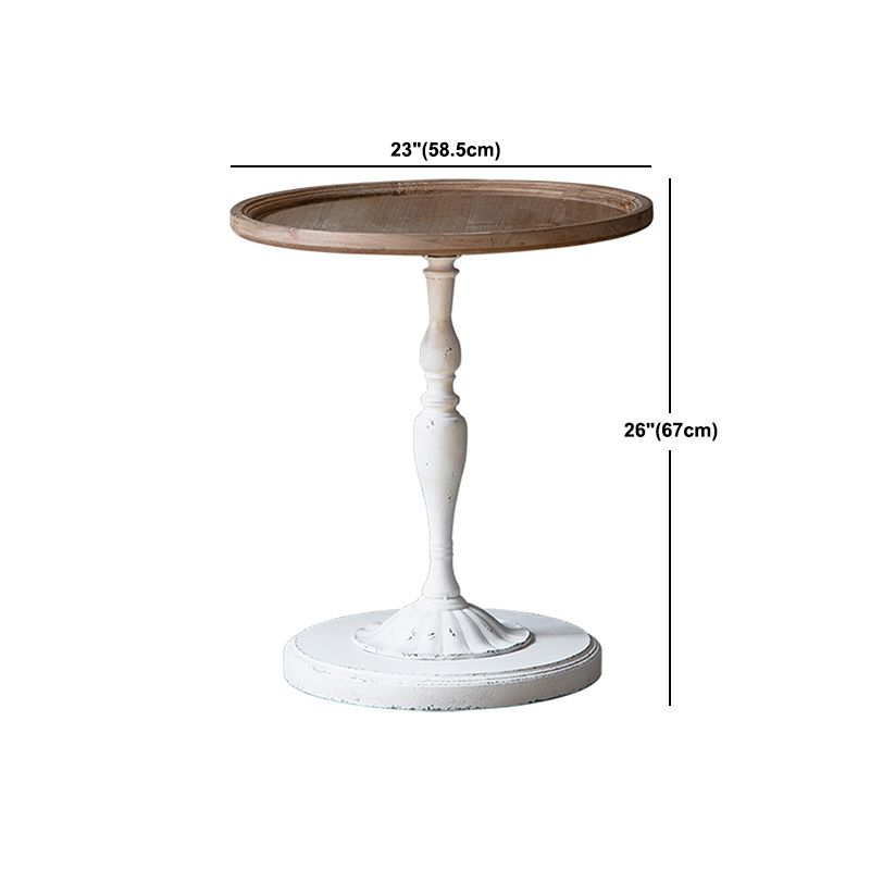 French Country Distressed Pedestal Cocktail Table Wooden Coffee Table for Home