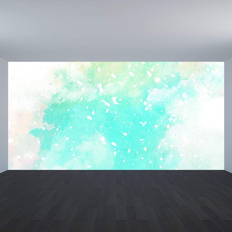 Modern Watercolor Pattern Wall Mural Soft Color Dining Room Wall Covering, Personalized