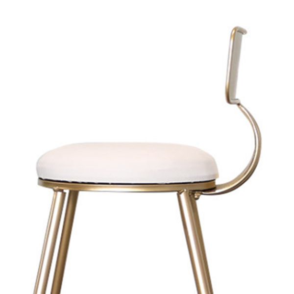 Glam Metal Bar and Counter Stool Low Back Stool with 4 Gold Legs